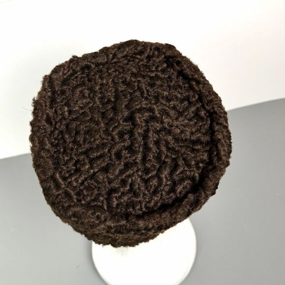Vintage Brown Curly Lamb Hat Karakul Fur Union Made USA main image 9